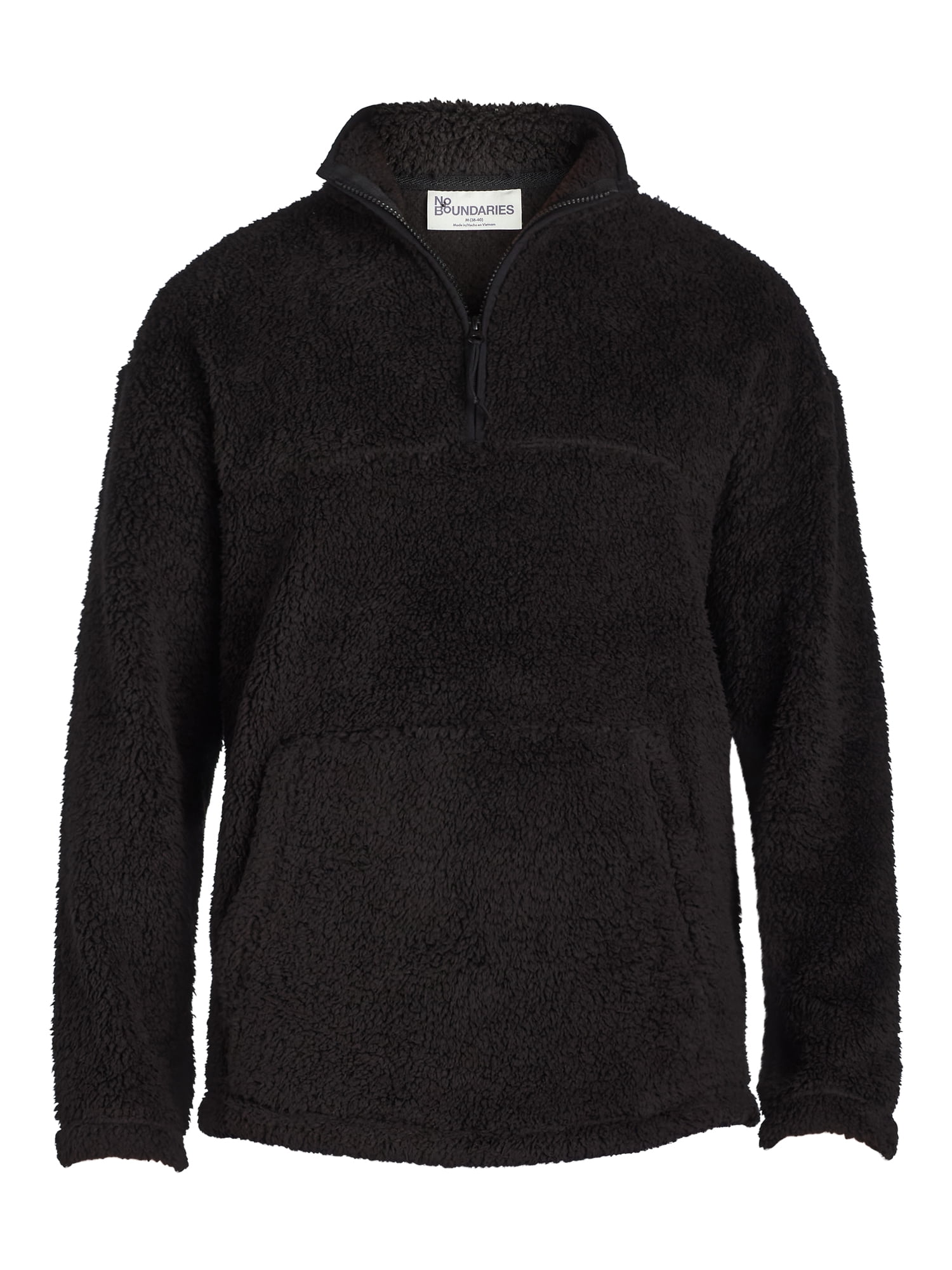 No Boundaries Men's & Big Men's Faux Shearling High Pile Fleece Quarter Zip Pullover, Sizes XS-5XL