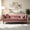 Rose + Velvet + 3 Seat, variant on AUU Classic 3-Seat Chesterfield Sofa with Modern Clean-Line Tufted Design, Square Arms & Tapered Wood Legs – Crushed Velvet Upholstered Couch for Living Room