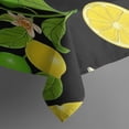 thumbnail image 4 of Yellow Lemon Fruit Limes Black Pattern Rectangle Tablecloth 60"x120",Waterproof Polyester Rectangle Table Cloth, Wipeable Spillproof Polyester Tablecloth for Dining, Camping, Indoor and Outdoor, 4 of 6