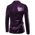 thumbnail image 2 of Gupgi Men Long Sleeve Blazer Suit, Shiny Jacket Coat, One Button Tuxedo, 2 of 2