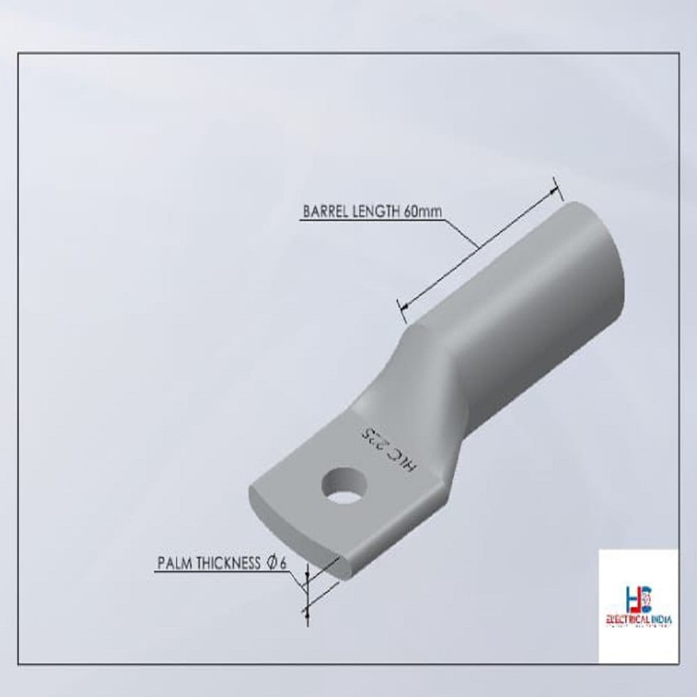 HLC Aluminum Lug | 225 mm² Wire Connector | Stud Hole | Heavy Duty Electrical Cable Lug | Crimp Type pack of 6