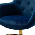 thumbnail image 6 of Swivel Office Chair, Task Chair With Tufted Back and Golden Base, Modern Upholstered Accent Chair Computer Desk Chair for Living Room Bedroom Office, Navy, 6 of 9