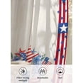 thumbnail image 6 of Sheer Curtains 84 Inches Long, Independence Day Semi Sheer Curtains Light Filtering Window Treatment, Red Blue Flowers Patriotic Star Stripes Privacy Voile Drapes for Living Room Bedroom 52x84 Inch, 6 of 7