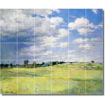 Ceramic Tile Mural-Willard Metcalf Country Painting 373. 25.5" w x 21.25" h using (30) 4.25 x 4.25 ceramic tiles