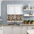 thumbnail image 5 of Cow Print Half Window Curtains 24 Inches Long, Farmhouse Beige Brown Animal Prints Vintage Window Treatment Curtain Drapes, Short Curtains Tiers for Kitchen Over Sink, 27.5"x24", 2 Panels, 5 of 7
