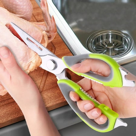 

Hirundo Kitchen Scissor For General Use Heavy Duty Kitchen Raptor Meat Shears Dishwasher Safe Cooking Scissors Stainless Steel Multi-function Scissors (Green)