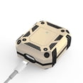thumbnail image 3 of Dteck Shockproof Case for AirPods 2 & 1, Compatible Wireless Charging, Hybrid Rugged Full Body Hard Shell Case with Metal Keychain, Front LED Visible, Gold, 3 of 7