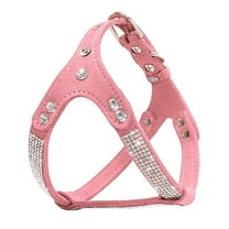 Didog Soft Suede Leather Dog Harness Bling Rhinestone Diamante Crystal Pet Cat Puppy Chest Strap Vest for Chihuahua