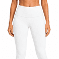 thumbnail image 2 of Women's High-Waisted 7/8 Yoga Leggings, Soft Stretch Workout Pants, White, L, 2 of 6