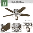 thumbnail image 2 of Ventilador de techo Hunter Builder 53328 de 132 cm con luces LED, níquel, 2 of 9