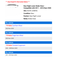thumbnail image 2 of Rear Right Lower Brake Hose - Compatible with 2011 - 2018 Ram 2500 2012 2013 2014 2015 2016 2017, 2 of 2