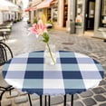 thumbnail image 6 of Navy Blue Plaid Round Tablecloth for 45-54 Inch Tables,Fitted Table Cover with Elastic Edge,Spring Farmhouse Buffalo Checkered Waterproof Outdoor Table Cloth Protector for Patio Garden Dinner Picnic, 6 of 9