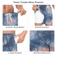 thumbnail image 5 of FORMRS Mens Swim Trunks Mesh Liner Quick Dry Casual Beach Board Shorts with Pockets, Sizes S-2XL, Trees in The Night, 5 of 9