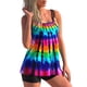 thumbnail image 2 of VISgogo Mujeres Swim Shirt + Shorts, Geometry/Rainbow/Butterfly Print Swimming Tops Traje de baño Pantalones cortos Traje VISgogo  moda, 2 of 9