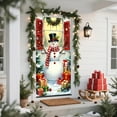thumbnail image 6 of Uutvery 3D Christmas Door Cover, Front Door Hanging Decor with Snowman Santa Claus Tree, Holiday Party Backdrop Banner, Reusable Xmas Door Cover for Indoor Outdoor, 70.87x35.43 inches, 6 of 6