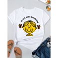 thumbnail image 1 of Little Miss Sunshine T-Shirt Graphique pour Femmes - Col Rond Décontracté Manches Courtes, 95 % Polyester 5 % Spandex, Longueur Régulière, Motif Géométrique, Tissu Tricoté - Tee-Shirt Mode Confortable Neutre, 1 of 8