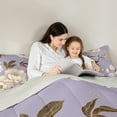 thumbnail image 6 of Manfei Country Flower Floral Queen Comforter Set,Rustic Farmhouse Cabin Bedding Sets,Beige Purple Brown Bedding Comforter Set For Girls,Luxury Bedroom Decor Reversible,3-Piece, 6 of 9