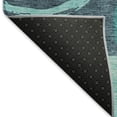 thumbnail image 6 of HomeRoots 675093 8 ft. Teal Ivory & Green Geometric Washable Round Area Rug with UV Protection, 6 of 9