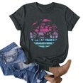 thumbnail image 2 of RQYYD Beach Shirts for Women Hawaiian Graphic Short Sleeve Crewneck Tees Pullover Sunshine Summer Vacation Vintage Tshirt Tops, 2 of 3