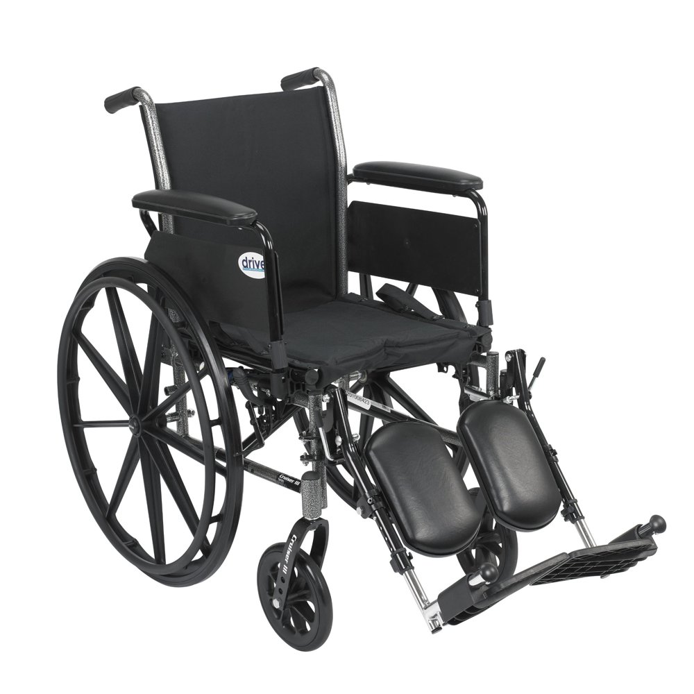 Drive Medical Cruiser III Light Weight Wheelchair, Various Flip Back