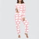 thumbnail image 4 of Conjunto de top y pantalones de poliéster con bolsillos largos y estampado de cuello redondo informal para mujer, 4 of 6