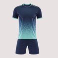 thumbnail image 2 of CYRBOKO Athletic Outfit Sets for Toddler Boys, Running Elastic Waist Short Sleeve Quick-dry Sports T-Shirt and Shorts Dark Blue Size 4-5 T, 2 of 5