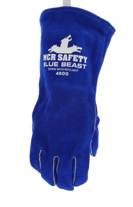 Blue Beast 4600-XL Select Side-Split Leather Welding Work Gloves, XL, Blue, Gauntlet Cuff, 1 Pair