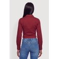 thumbnail image 4 of Women's Poplin Ruched Side Button Front Shirt, 4 of 4
