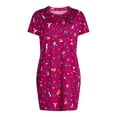 thumbnail image 5 of Joyspun Women’s Print Sleep Shirt with Short Sleeves, Sizes S/M-2X/3X, 5 of 5