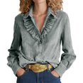 thumbnail image 2 of Uootdi Plus Size Sequin Tops for Women Sparkly Glitter Bow Crewneck Long Sleeve Shirts Evening Party Night Top Going Out Pullover Gift, 2 of 6