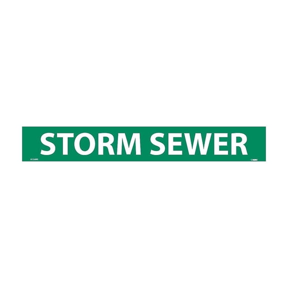 National Marker Pipemarker; Adhesive Vinyl Storm Sewer 2X14 1 1/4" Cap Height A1249G
