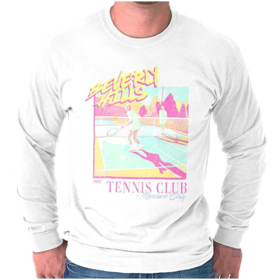 Retro Beverly Hills Tennis Club Long Sleeve TShirt Men Women Brisco Brands S