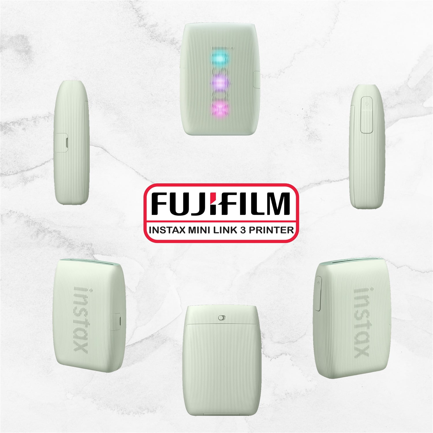 FUJIFILM INSTAX MINI LINK 3 Smartphone Printer (Sage Green) Bundle with Fujifilm Instax Mini film (40 sheets), Instax Mini LINK 3 Protective Case