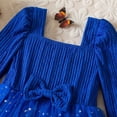 thumbnail image 7 of WhouRiu Dresses for Toddler Girl Star Sequin Square Neck Long Sleeve Evening Gown Elegant Holiday Pageant Tulle Dress Blue,Size 2-3 Y, 7 of 7