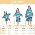 thumbnail image 4 of FORMRS Wearable Blanket Hoodie with Sleeves for Kids Cozy Flannel Sweatshirt, Green Watercolor Ocean Waves, 4 of 7