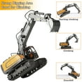 thumbnail image 3 of Gemeer Remote Control Excavator Toys, 680° Rotation Hydraulic Car Toys with Metal Shovel, Lights & Sounds, Rechargeable 11 Channel RC Construction Vehicles, RC Truck Digger gift for Kids Aged 4-12, 3 of 9