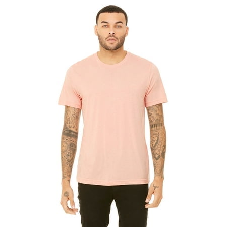 BELLA+CANVAS T-Shirt Jersey CVC pour Homme, 4TG, Pêche Chiné