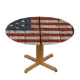 thumbnail image 3 of Orinice American Flag Round Table Cover Stain Resistant Washable Indoor Outdoor Tablecloth Kitchen Dining Wedding Parties Full Width Single-Sided Printing 100% Polyester Fiber 54-58, 3 of 8