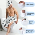 thumbnail image 5 of Colevkie Men's 2 Pieces Bath Wrap Set Soft Lightweight Bath Skirt & Bath Towel for Spa Sauna Bathroom Portable Beach Towel Absorbent Printed Chess Pattern, 5 of 7