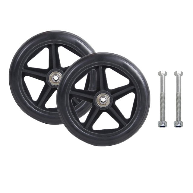 Ruedas delanteras de 2 piezas de 6 pulgadas, Universal resistente al , con tornillos Suministros Ruedas Piezas Accesorios Rueda 35 cm a 4 cm Negro Sunnimix Rueda delantera
