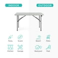 thumbnail image 4 of Best Choice Products 4ft Plastic Folding Table, Indoor Outdoor Heavy Duty Portable w/ Handle, Lock for Picnic - Light Gray, 4 of 7