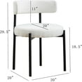 thumbnail image 5 of Locus Bono Boucle Dining Chairs Set of 2, Modern Upholstered Dining Room Chairs, Armless Kitchen Chair for Dining Room, Living Room,White, 5 of 5