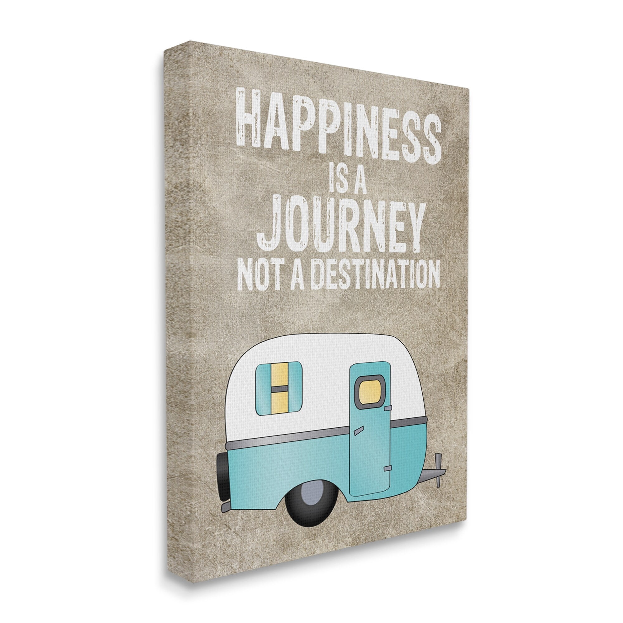 Stupell Industries Happiness is a Journey Inspirational Adventure Quote Canvas Wall Art, 16 x 20, Design by Amy Brinkman