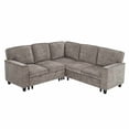 thumbnail image 2 of MOONMISS L-Shaped Sofa with Pull Out Sofa Bed, Sleeper Sofa Couch Bed with Storage Seat, 5 Seat Sectional Sofa Bed with USB, Sectional Sofa Couch for Living Room, Apartment,Light Brown, 2 of 5