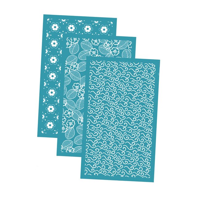 3 Pieces Silk Screen Stencils for Polymer Clay Silk Screen Polymer Clay Reusable leaf