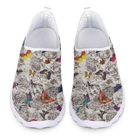 

Cute Butterfly Print Light Mesh Slip On Sneakers Woman Flat Loafers Women Flats Summer Ladies Casual Shoes Big Size 2024