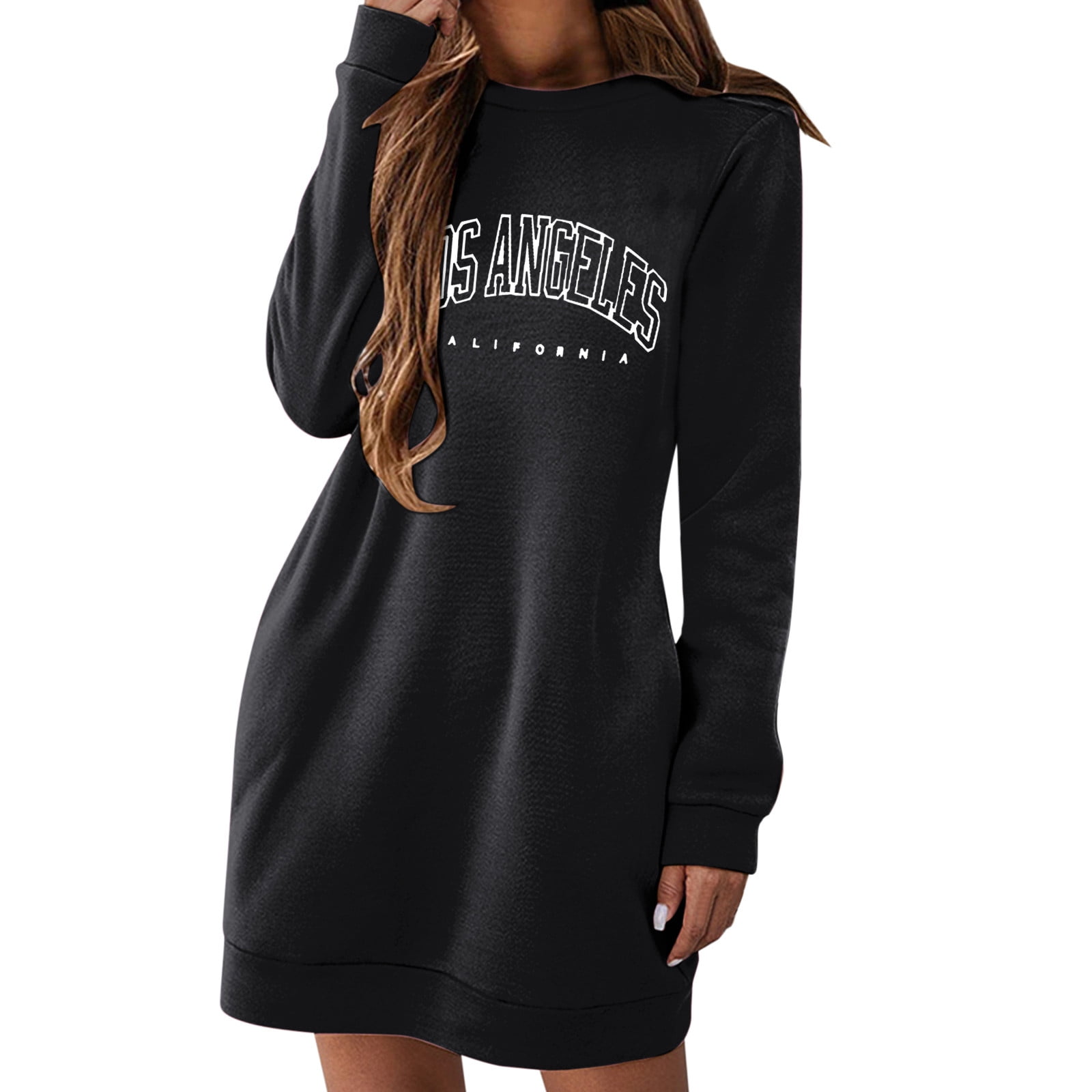 Women's Casual Long Sleeve Dress Crewneck Sweatshirt Love Shirts