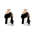 thumbnail image 4 of Qarigey Ceremonia de boda Bola de baile Mujeres Satén Chal Niñas Fiesta de noche Baile de graduación Bufanda decorativa elegante Diseño Negro 2piezas, 4 of 6