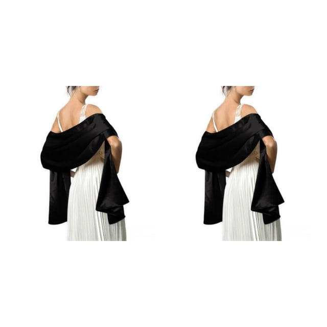 Sonducket Ceremonia de boda Bola de baile Mujeres Satén Chal Niñas Fiesta de noche Banquete Baile Elegante Decorativo Bufanda larga Decoración Type2 NO2