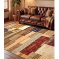 thumbnail image 2 of Brown Area Rug 5x7, Farmhouse Rugs for Bedroom,Vintage Burgundy Carpets Washable,Burnt Orange Area Rug Non Slip,Geometric Boho Rug for Kitchen,Dining Room, 2 of 4